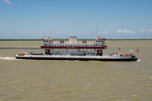 Galveston Dan Bolivar Limanı Giden Pelikan Adası Feribotu — Stok fotoğraf