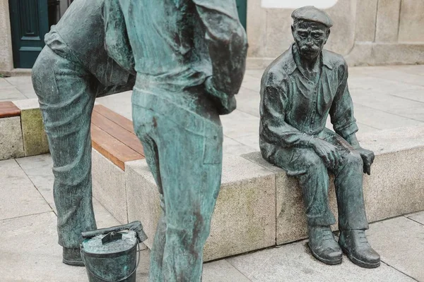 Three Men Largo Dos Artistas Vila Conde Portugal — Stock Photo, Image