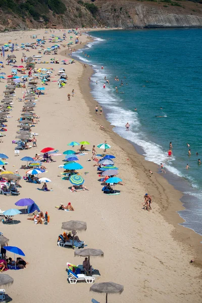 Piękne Ujęcie Plaży Sozopolu Bułgaria — Zdjęcie stockowe