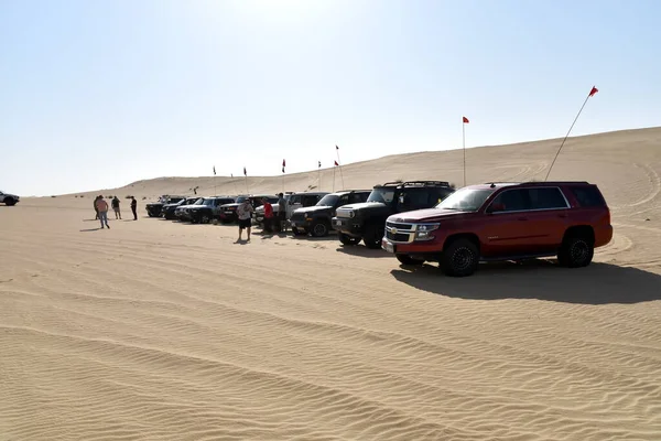Una Mattina Presto Offroading Dune Bashing Intorno Lago Qudra Con — Foto Stock