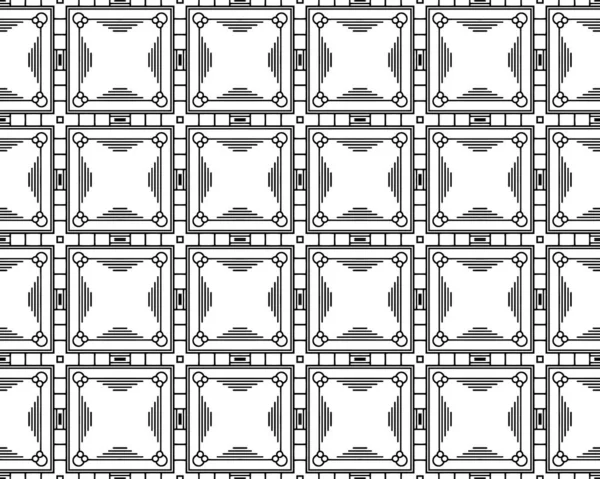 Siyah Beyaz Geometrik Şekilli Pürüzsüz Kiremit Desenli Arkaplanın Bir Çizimi — Stok fotoğraf