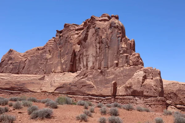 Utah Abd Deki Ulusal Bir Parkta Kızıl Kayalık Bir Arazi — Stok fotoğraf