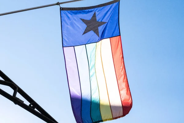 Una Bandera Orgullo Gay Lgbt Texas Iluminada Por Sol —  Fotos de Stock