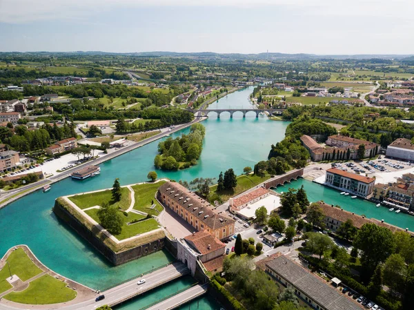 Flygfoto Över Staden Peschiera Del Garda Provinsen Verona Venetien — Stockfoto