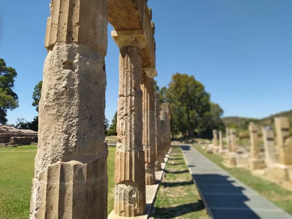 Een Zijaanzicht Van Ruïnes Van Tempel Van Artemis Bij Brauron — Stockfoto
