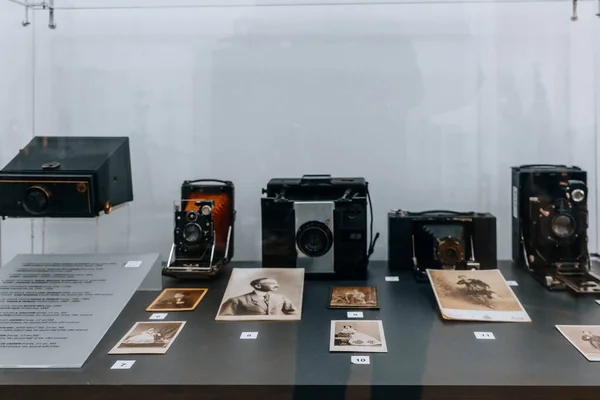 Старые Винтажные Камеры Исторические Экспонаты Музее Яссы Румыния — стоковое фото