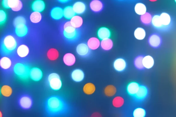 Luci Colorate Bokeh Sfondo Blu — Foto Stock