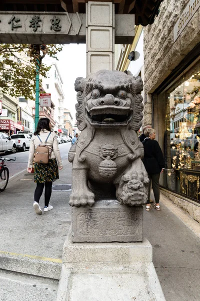 Escultura Dragón Puerta Del Dragón Entrada San Francisco China Town —  Fotos de Stock