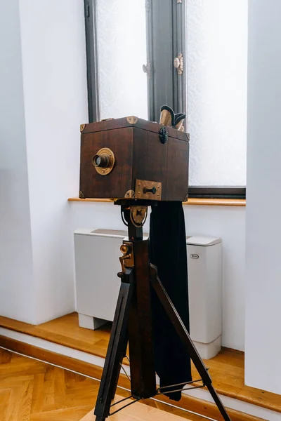 Eski Bir Vintage Kamera Iasi Romanya Daki Bir Müzede Tarihi — Stok fotoğraf
