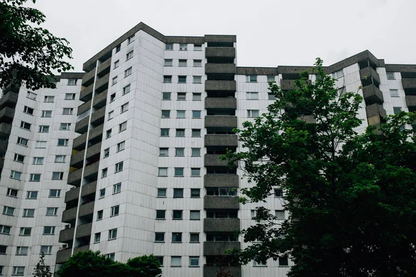 Une Belle Vue Sur Les Bâtiments Modernes Avec Grands Arbres — Photo