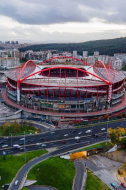 Lizbon, Portekiz 'de bir stadyum ve alışveriş merkezine yakın çekim