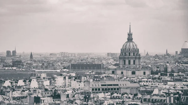 Una Toma Escala Grises París Con Panteón Notre Dame —  Fotos de Stock