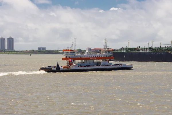 Pelican Island Ferry Route Galveston Port Bolivar — Stock Photo, Image