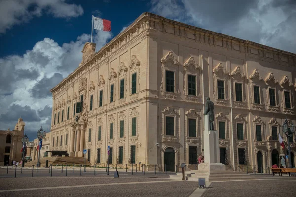 Facciata Dell Auberge Castille Auberge Valletta Malta — Foto Stock
