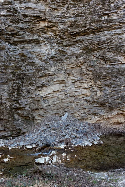 Slate Stone Layers Mountain San Giorgio Switzerland Known Fossils Stone — Stock Photo, Image