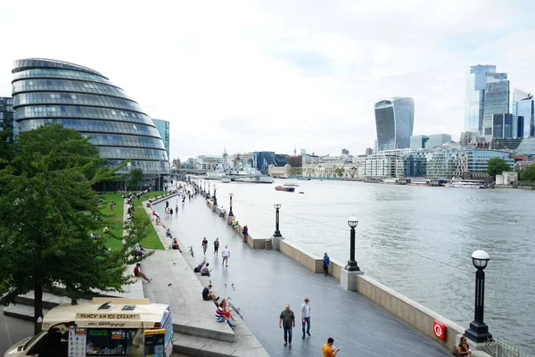 Overlooking Thames River London Tower Bridge City Hall Background — Stock Photo, Image