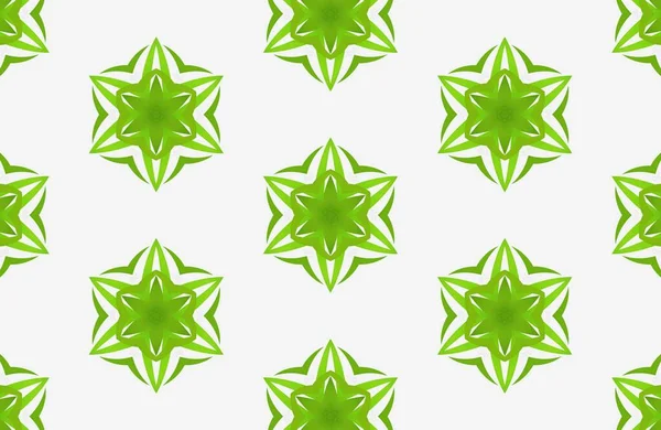 Dekorativa Ornament Sömlöst Mönster Med Grön Färg Geometriska Symboler — Stockfoto