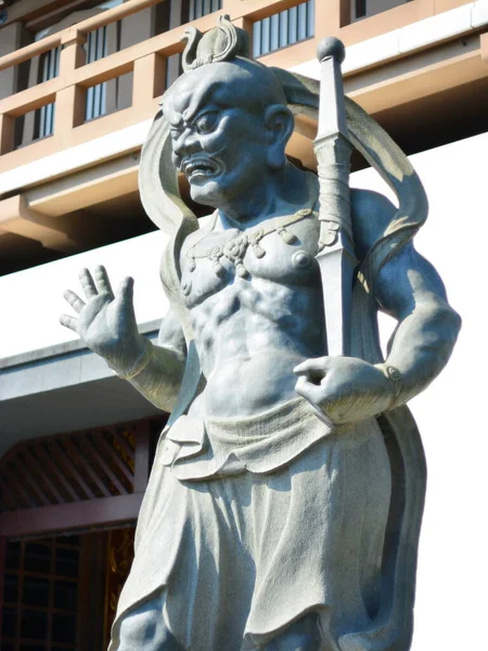 Närbild Staty Japansk Tempelväktare — Stockfoto