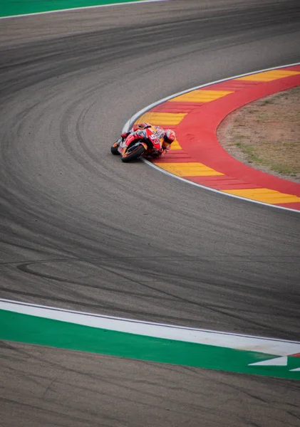 Der Moto Racer Marc Marquez Bei Der Kurve Auf Der — Stockfoto
