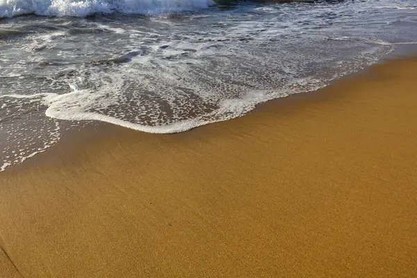 Closeup Seawater Foam Sand — Stock Photo, Image