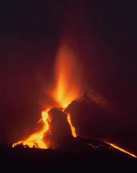 Fotografía Última Erupción Cumbre Vieja — Foto de Stock