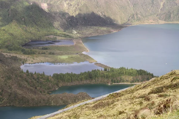 Aerial Top View Small Lakes Hills — Stock Photo, Image