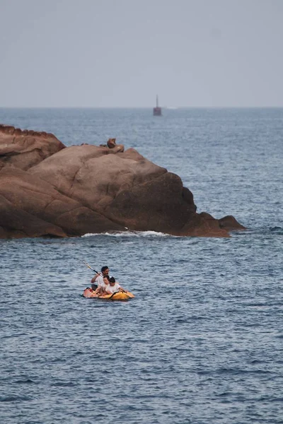 Ein Blick Auf Menschen Die Meer Kajak Fahren — Stockfoto