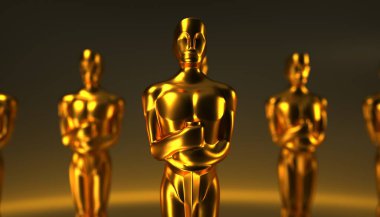 Arkaplanda üç altın Oscar ödülü var.