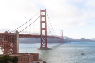 San Francisco, ABD 'deki Golden Gate Köprüsü' nün güzel bir görüntüsü.