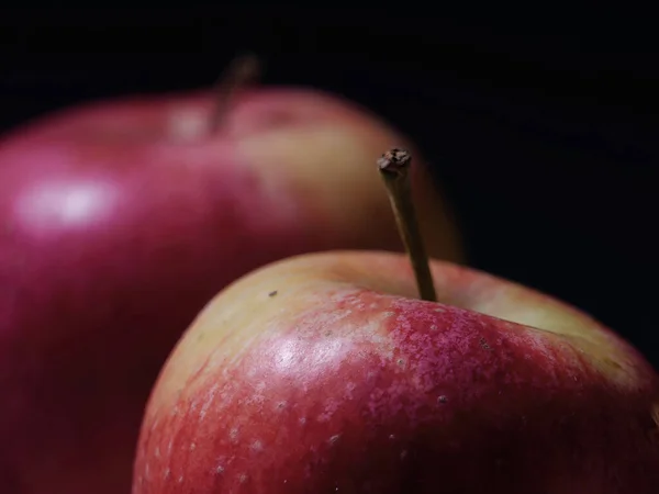ภาพใกล ดของแอปเป แดงส กสดอ นทร ขภาพผ วหน งแอปเป ลอร — ภาพถ่ายสต็อก