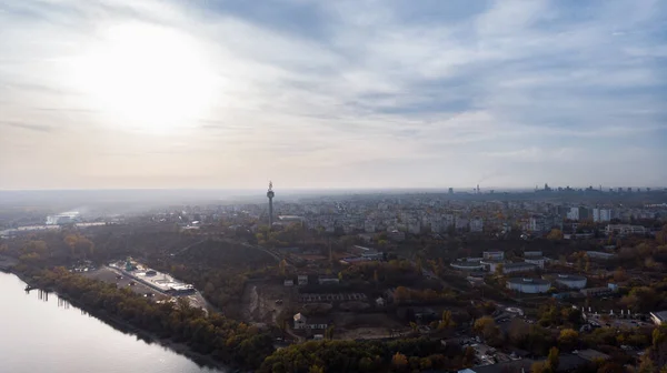 Aerial Shot Galati Cityscape Romania Danube River — Stock Photo, Image