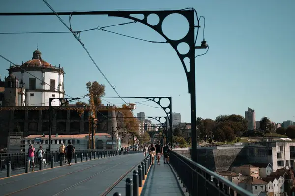 Ένα Πλάνο Του Πάνω Καταστρώματος Του Ponte Luis Bridge Στο — Φωτογραφία Αρχείου