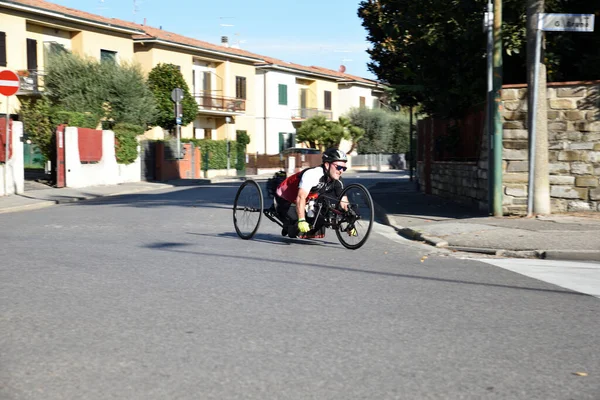 Prise Vue Jour Homme Conduisant Vélo Technologie Handicap Lors Une — Photo
