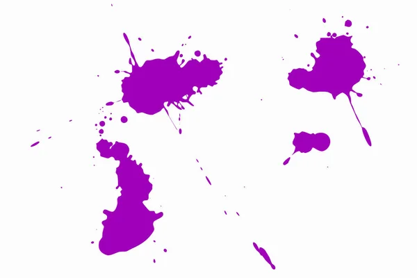 Некоторые Пятна Фиолетовых Чернил Белом Фоне — стоковое фото
