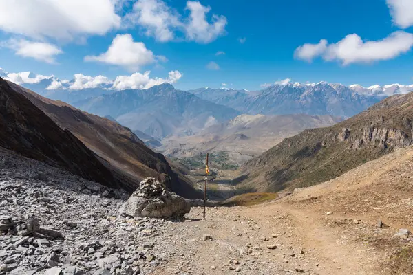 Himalaya Dağları 'nın karla kaplı güzel bir görüntüsü.