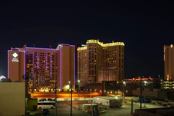 Una Vista Nocturna Edificios Modernos Las Vegas Nevada — Foto de Stock