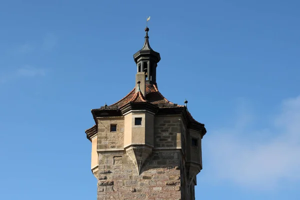 Torres Muralhas Cidade Medieval Rothenburg Der Tauber Alemanha — Fotografia de Stock