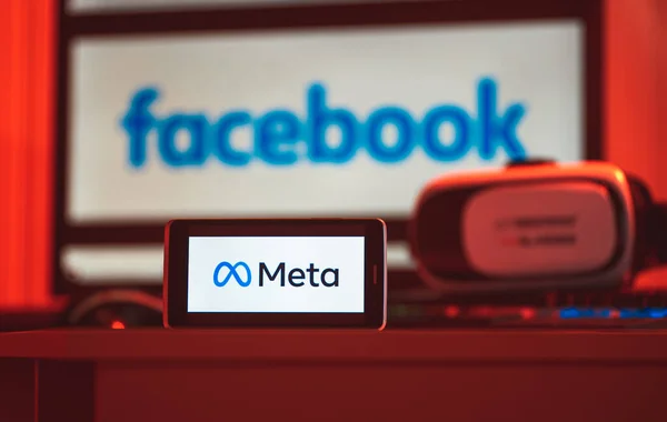 Logo Meta Cambio Marca Facebook Nuevo Nombre Logotipo —  Fotos de Stock