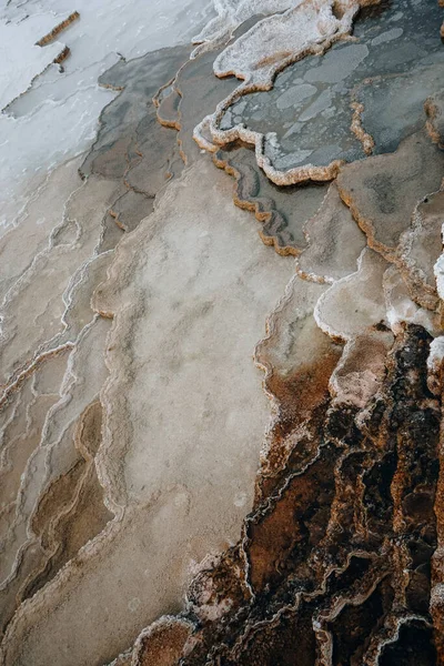 View Sulfur Deposits Yellowstone National Park — Stock Photo, Image