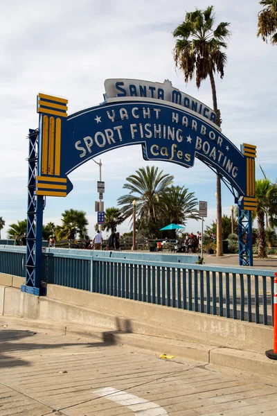 Arch Entrance Santa Monica Pier Foot Colorado Avenue Santa Monica — Stock Fotó