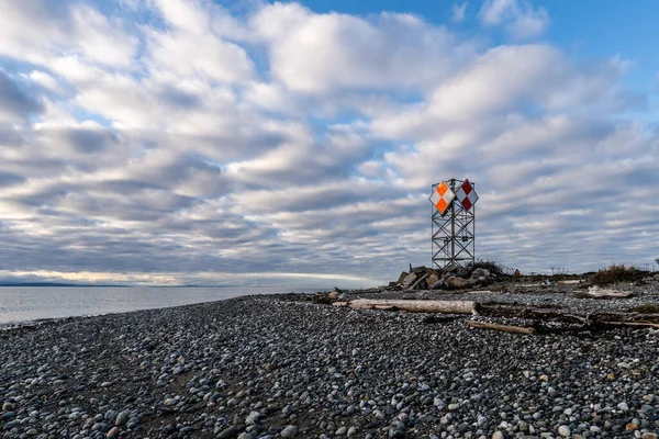 Hermoso Paisaje Nublado Sobre Lighthouse Marine Park Point Roberts Washington — Foto de Stock