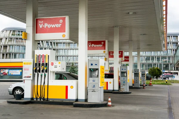 Gas Station Cars Poznan Poland — Stock Photo, Image