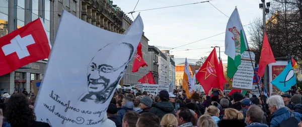 Leipzig Almanya Kasım 2021 Almanya Koronavirüse Karşı Geniş Çaplı Bir — Stok fotoğraf