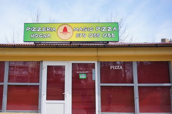Beau Cliché Avant Fast Food Fermé Magic Pizza Dans Quartier — Photo