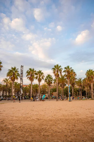 Pionowy Widok Plażę Miasta Salou Hiszpania — Zdjęcie stockowe
