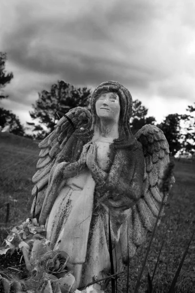 Una Estatua Ángel Rezando Cementerio —  Fotos de Stock
