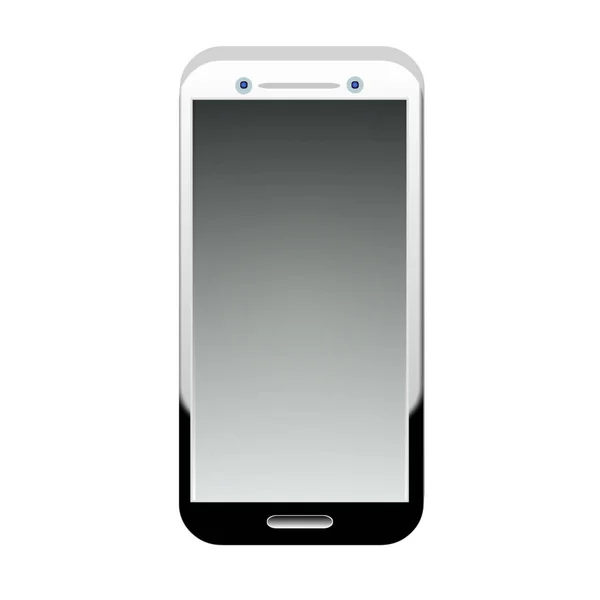 Een Weergave Van Een Mobiele Telefoon Tegen Een Witte Achtergrond — Stockfoto