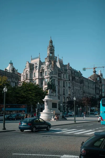 Vertikal Bild Allies Avenue Porto Portugal — Stockfoto