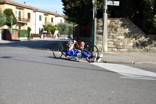 Prise Vue Jour Homme Conduisant Vélo Technologie Handicap Lors Une — Photo