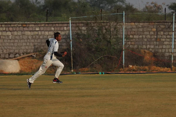 Eine Nahaufnahme Eines Cricketspiels Hyderabad Collage — Stockfoto